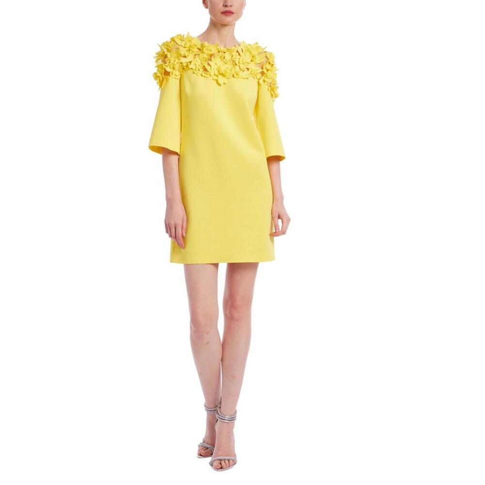 Badgley Mischka Floral Applique size10  | Elbow Sleeve Shift Dress